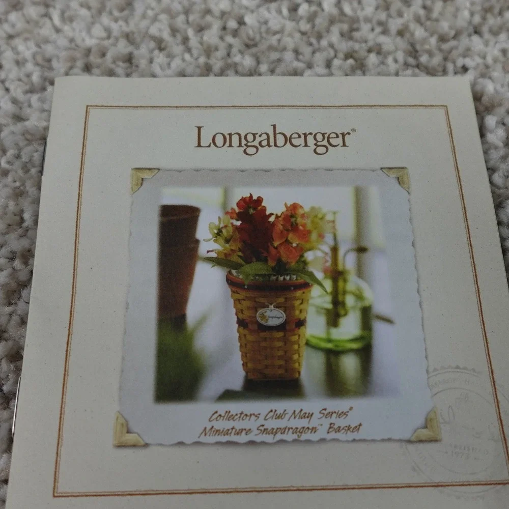 Longaberger 2007 Collectors Club May‎ Series Mini Snapdragon Basket Set Boxed